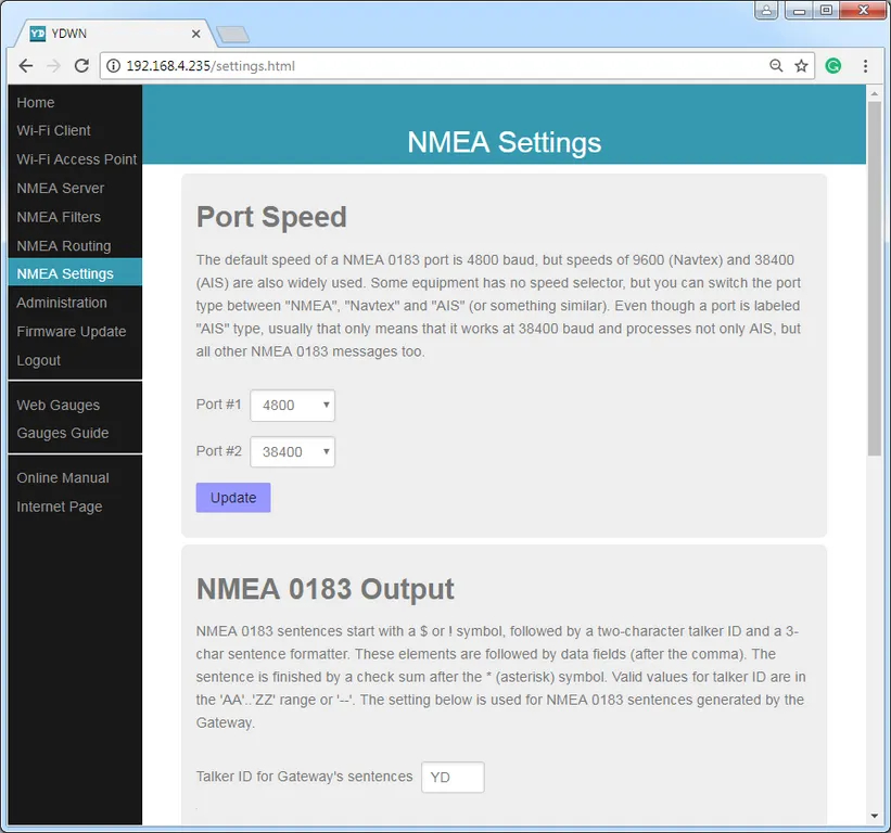 ���� Wi-Fi  YDWN-02 NMEA 0183  