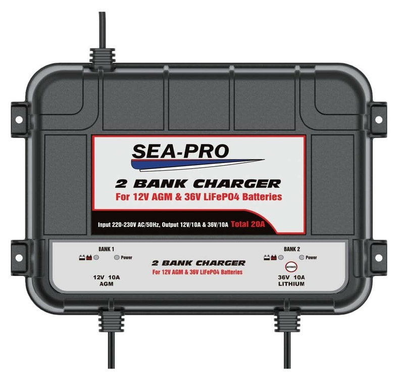 Зарядное устройство SEA-PRO (1х12В AGM,  1х36В LiFePO4) для тяговых аккумуляторов