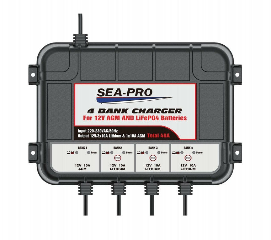 Зарядное устройство SEA-PRO (1х12В AGM, 3х12В LiFePO4) для тяговых аккумуляторов