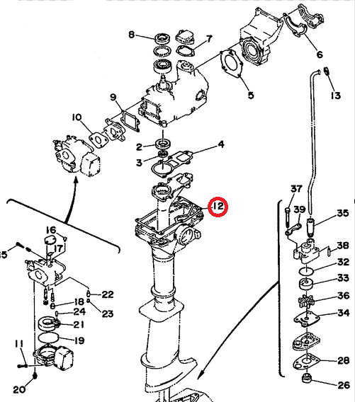 Прокладка под блок Yamaha 3 (6L5-45113-A1) (Yamaha)