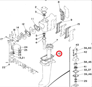 Прокладка под блок Yamaha 6-8 (Yamaha)