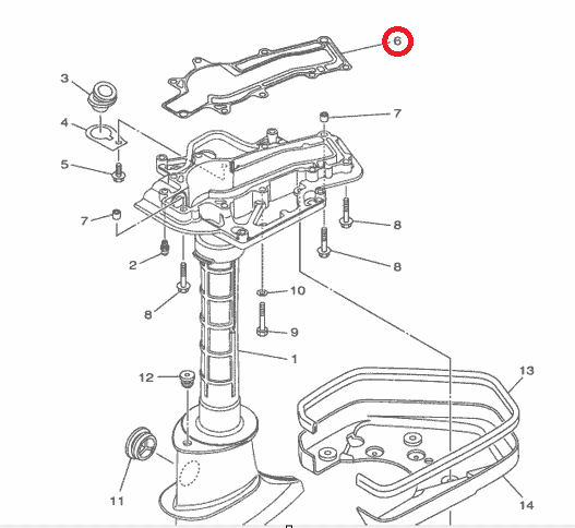 Прокладка под блок Yamaha F4-6 (Yamaha)