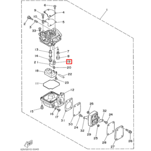 Игла поплавковой камеры карбюратора Yamaha 3, 6-15, F9.9-40 (F9.9E-01.06.01.07) (PREMARINE)