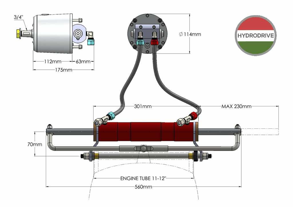 Гидравлическое рулевое управление Hidrodrive-MF350W 350 л.с