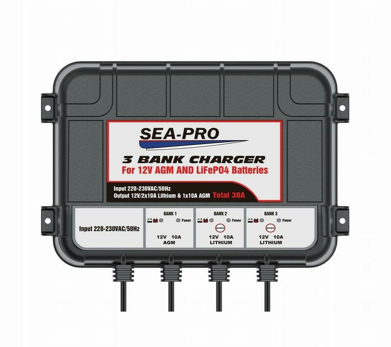Зарядное устройство SEA-PRO (1х12В AGM, 2х12В LiFePO4) для тяговых аккумуляторов